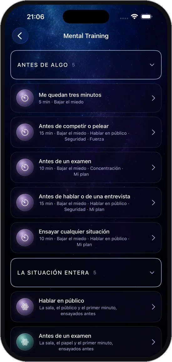 Diecinueve sesiones guiadas